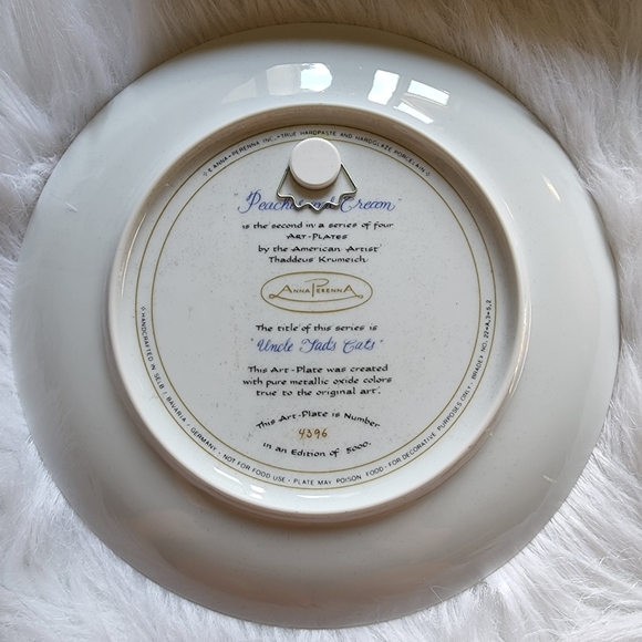 Vintage collector plate Taddeus Krumeich Uncle Tad's cats peaches and cream - Picture 16 of 16